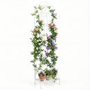 Metal Garden Trellis with Foldable Shelf 75 x 20 Inch