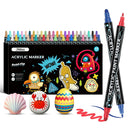 Dual Tip Acrylic Paint Markers Set - Water-Based & Quick-Dry
