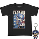 Pkt POP! & Tee: Marvel - Captain America (Youth/Kid Sizes)