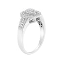 .925 Sterling Silver 1/3 Cttw Pave Set Round-Cut Diamond Braided Halo Cocktail Ring (I-J Color, I2-I3 Clarity) - Size 7