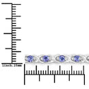 0.91 Carat Genuine Tanzanite .925 Sterling Silver Bracelet