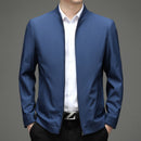 Men's Business-Casual Solid-Color Zip-Up Jacket