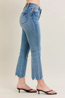 Judy Blue Mr Vintage Wash Destroy Hem Kick Flare Jeans