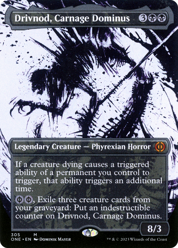 Drivnod, Carnage Dominus (ONE-305) - Phyrexia: All Will Be One: (Showcase) (Borderless) Foil