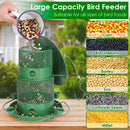 Wild Bird Feeder Squirrel-Proof Chew-Proof Metal Bird Seed Feeder Outdoor Hanging Bird Feeder With 360¡ Circular Perches Water Cups For Yard Garden Pa