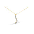 AGS Certified 14k White Gold 3.0 Cttw Baguette and Brilliant Round-Cut Diamond Journey 18" Pendant Necklace (F-G Color, I1-I2 Clarity)