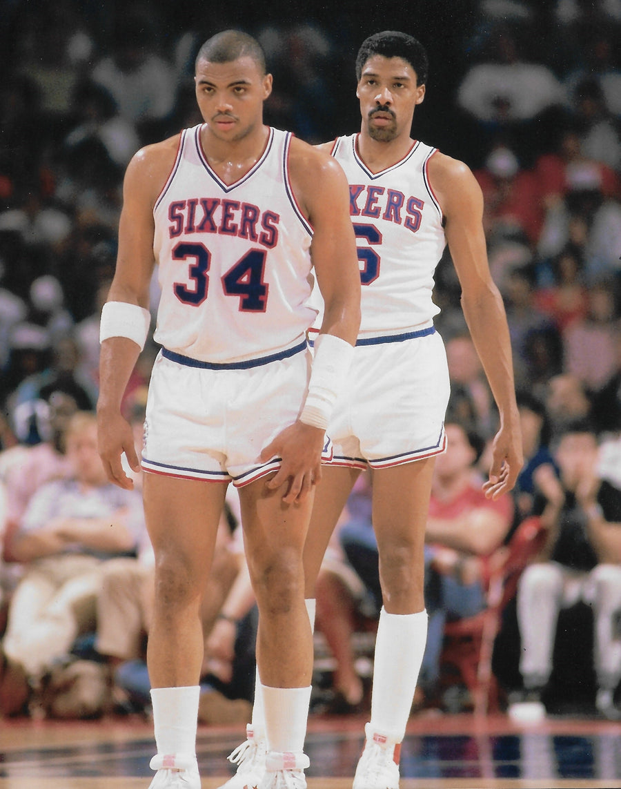 Charles Barkley & Julius Erving in Action Philadelphia 76ers 8