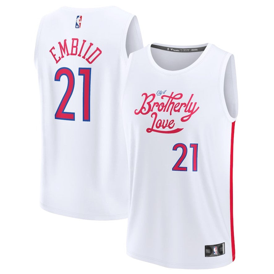 Joel Embiid Philadelphia 76ers Youth 2022/23 Fastbreak Jersey - City Edition - White