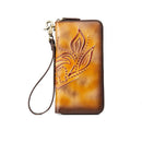 Women's Retro Distressed Long Zipper Wallet