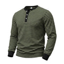 American-style Vintage Striped Long-sleeve Mens Top