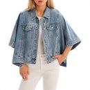 Autumn Womens Batwing-Sleeve Loose Denim Jacket
