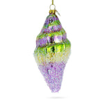 Sea Snail with Colorful Beads Blown Glass Christmas Ornament