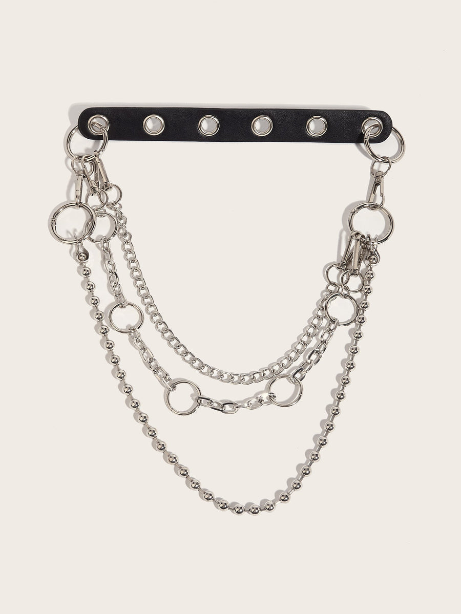 Fashionable And Versatile Double-layer Metal Belt Chain