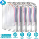 5 Pack 40In Garment Bag for Hanging Clothes Dustproof Waterproof Hanging Clothes Storage Bag Clear Transparent Suits Cover for Sweater Jacket Coat Dre