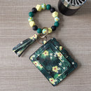 Silicone Beads Bracelet Key Chain Leopard Print