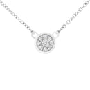 10K White Gold 1/4 Cttw Diamond Flower Pendant Necklace (I-J Color, I2-I3 Clarity) - Adjustable 16-18" chain