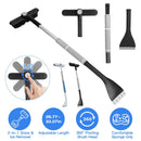 2 In 1 Ice Scraper Extendable Car Snow Brush Telescopic Snow Removal Tool Automobile Snow Shovel Frost Removal with 360¡ Pivoting Brush Head Sponge Gr