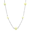 14k White Gold Necklace with White Pearls
