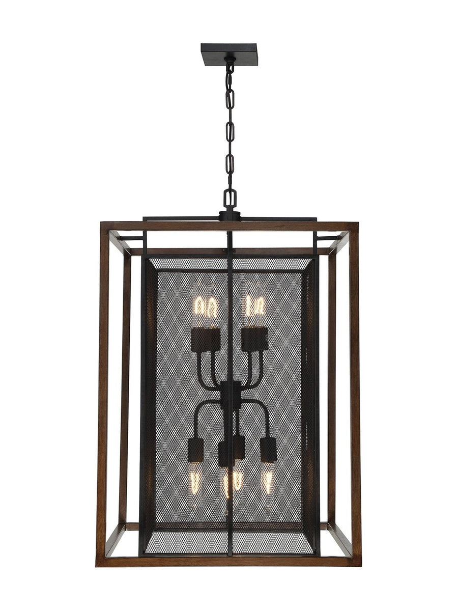 Varaluz Rio Lobo 8 Light Pendant, Dark Oak/Black - 285P08DOBL