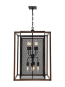 Varaluz Rio Lobo 8 Light Pendant, Dark Oak/Black - 285P08DOBL