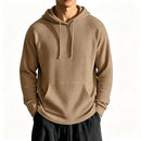Mens Relaxed-fit Casual Waffle-knit Hooded Jacket