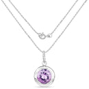 8.00 Carat Genuine Amethyst .925 Sterling Silver Pendant
