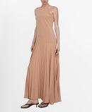 Mango Womens Pleated Panel Dress - Coffee, Size 10