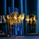 Gold Stainless Steel Cutlery Set With Rack