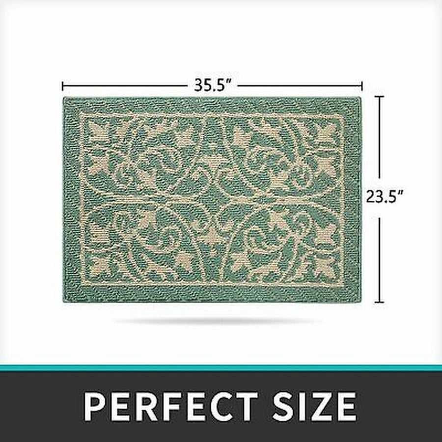 Dexi Door Mat Indoor Rugs for Entryway Non Slip Washable, 23.5x35.5, Dark Green