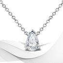 14K White Gold 1/2 Cttw Lab Grown Pear Shape Solitaire Diamond Pendent 18" Necklace (F-G Color, VS2-SI1 Clarity)