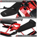 Kids Snow Sled with Steering Wheel and Double Brakes Pull Rope