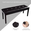 Upholstered Dining Room PU Bench Solid Wood Button Tufted