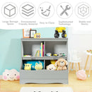 Kids Floor Cabinet Multi-Functional Bookcase -Gray