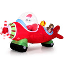 7.2 Feet Christmas Inflatables Airplane with Gift Boxes and Built-in LED Lights