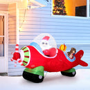 7.2 Feet Christmas Inflatables Airplane with Gift Boxes and Built-in LED Lights