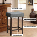 Set of 2 Nailhead Saddle Bar Stools 24 Inch Height