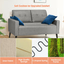 55 Inch Modern Loveseat Sofa with Cloth Cushion-Gray
