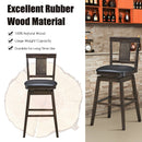 24 inch Swivel Upholstered Counter Height Bar Chair with Rubber Wood Legs