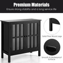 Glass Door Sideboard Console Storage Buffet Cabinet