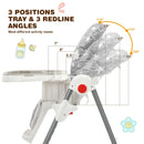 Folding Baby High Dining Chair with 6-Level Height Adjustment