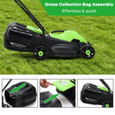 13 Inch Electric Push Lawn Corded Mower with Grass Bag