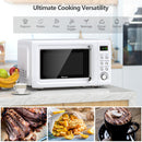 700W Retro Countertop Microwave Oven with 5 Micro Power and Auto Cooking Function