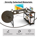 48 Inch Reversible L Shaped Computer Desk with Adjustable Shelf
