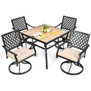 Patio Metal Square Dining Table for Garden and Poolside