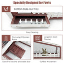 62 Inch Wooden Rabbit Hutch with Pull Out Tray-Red