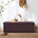 45 Inches Large Folding Ottoman Storage Seat - Brown