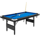 6 Feet Foldable Billiard Pool Table with Complete Set of Balls-Blue