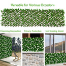 4 Pieces Expandable Faux Ivy Privacy Screen Fence Panel Pack with Flower