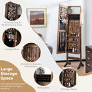 Standing Jewelry Cabinet with Full Length Mirror