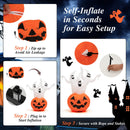 6 Feet Inflatable Halloween Ghosts with Pumpkin Decor and Rotating Lamp